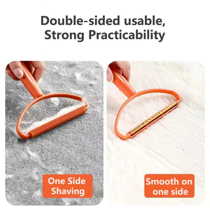 Double-Sided Portable Lint Remover and Pet Hair Brush for Fabrics and Carpets