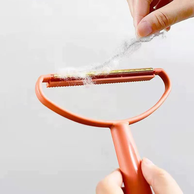 Double-Sided Portable Lint Remover and Pet Hair Brush for Fabrics and Carpets