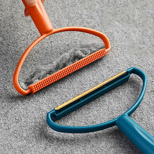 Double-Sided Portable Lint Remover and Pet Hair Brush for Fabrics and Carpets
